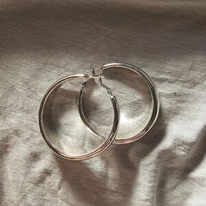 Chunky Silver Hoops